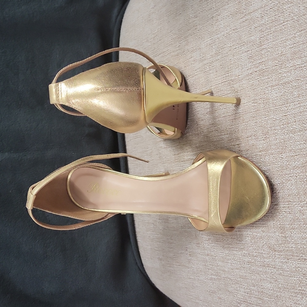 Sexy gold 5inch ankle strap sandal